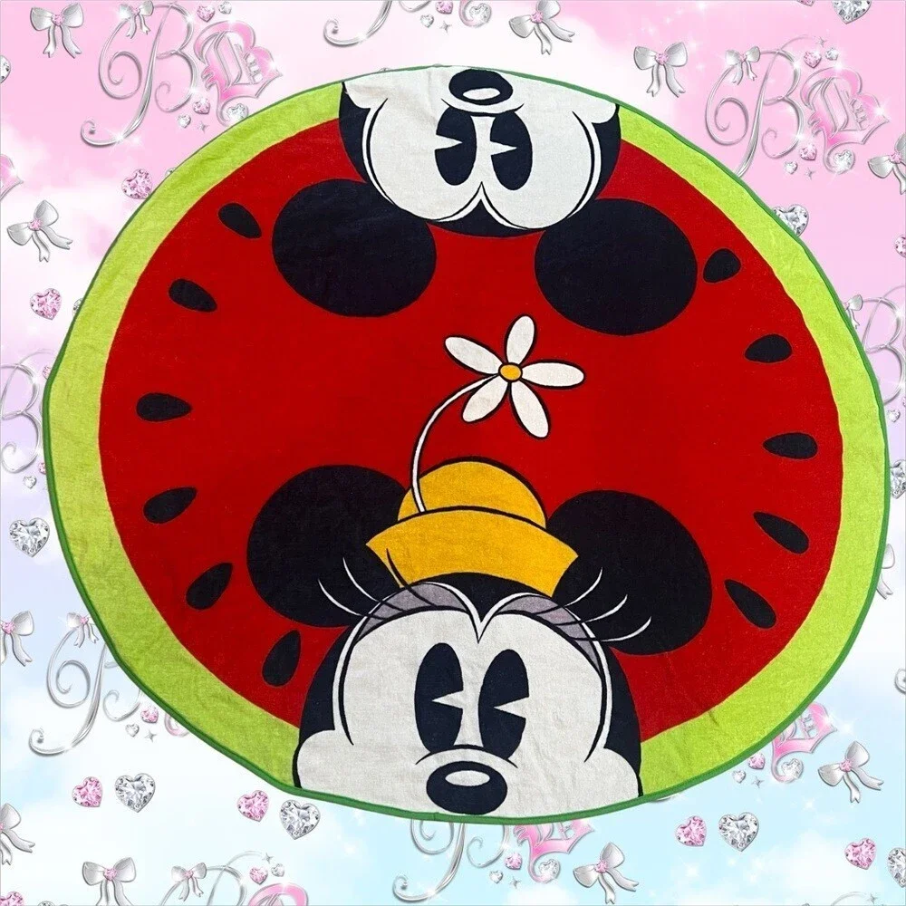 Disney towel watermelon Mickey Mouse and Minnie Mouse peaking peeka boo beach